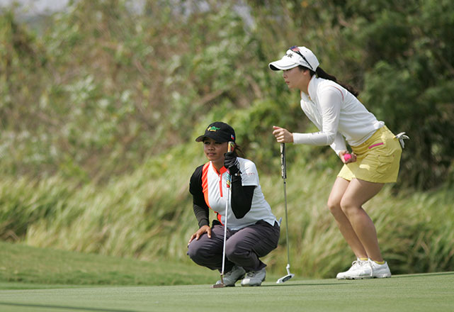 Korean Hwang Ye-Nah (right) and Princess Superal look forward to another title showdown in the ICTSI Champion Tour.