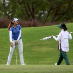 renuka smiles after hole out 16