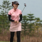 tiranan smiles after she made a putt in hole 14