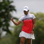 cyna rodriguez _fist pump _finished 18 with a berdie
