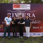 (LR) Mr Florian Concepcion,President of the Riviera Golf & Country Club, Ms Princess Superal-Pro Champion and Best Amateur Ms Kim and Ms Nana Soriano-Executive Director of ICTSI.